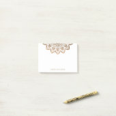 金ゴールドメダリオンきらめくエレガントマンダラ水平 ポストイット (デスク上)