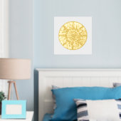 金ゴールドメダリオンマンダラアート 箔ポスター (インサイチュ (寝室))