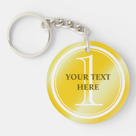 金ゴールドメダルキーチェーンが1位 キーホルダー (正面)