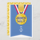 金ゴールドメダルパーティの招待状 招待状 (正面/裏面)