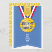 金ゴールドメダルパーティの招待状 招待状 (正面/裏面)