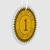 金ゴールドメダル優勝者1位カスタム。 オーナメント (正面)