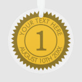 金ゴールドメダル優勝者1位カスタム。 オーナメント (裏面)