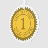 金ゴールドメダル優勝者1位カスタム。 オーナメント (正面)