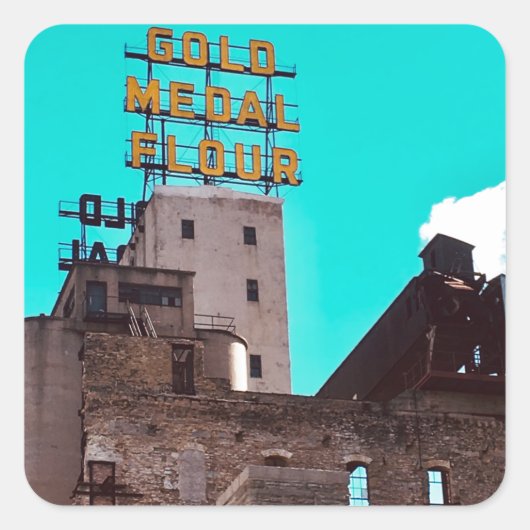 金ゴールドメダル粉 スクエアシール (正面)