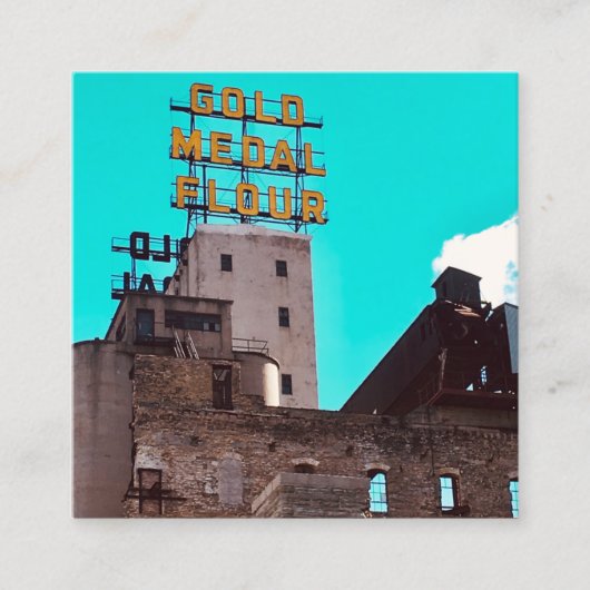 金ゴールドメダル粉 スクエア名刺 (正面)