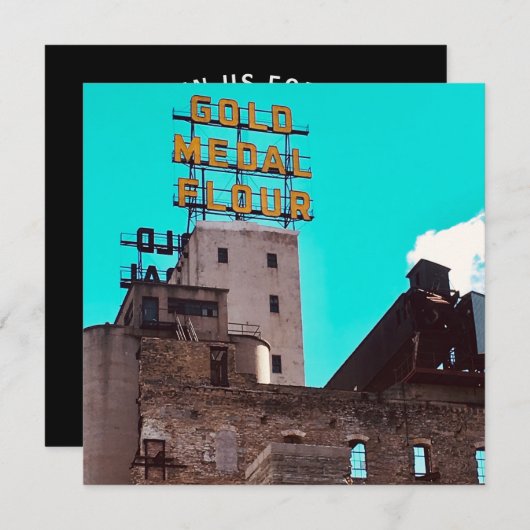 金ゴールドメダル粉 招待状 (正面/裏面)