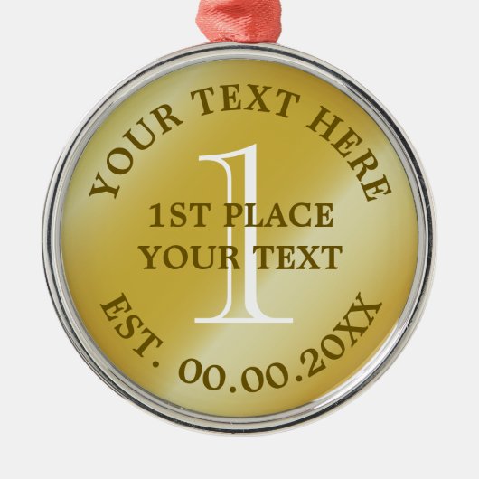 金ゴールドメダル1位優勝メダリオン メタルオーナメント (正面)