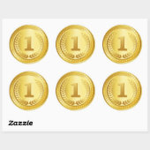 金ゴールドメダル1位優勝者ステッカー ラウンドシール (シート)