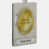 金ゴールドメダル1位優勝者メダリオン シルバープレートバナーオーナメント (右)