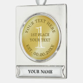 金ゴールドメダル1位優勝者メダリオン シルバープレートバナーオーナメント (左)