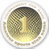 金ゴールドメダル1位優勝者ラウンドステッカー シール (正面)