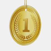 金ゴールドメダル1位入賞者ボタン セラミックオーナメント (右)