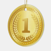 金ゴールドメダル1位入賞者ボタン セラミックオーナメント (左)