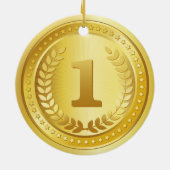 金ゴールドメダル1位入賞者ボタン セラミックオーナメント (裏面)