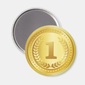 金ゴールドメダル1位入賞者ボタン マグネット (正面/裏面)
