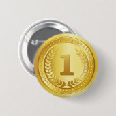 金ゴールドメダル1位入賞者ボタン 缶バッジ (正面&裏面)