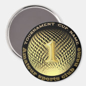 金ゴールドメダル、1位優勝者チャンピオンステッカー マグネット (正面/裏面)