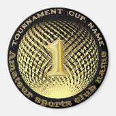 金ゴールドメダル、1位優勝者チャンピオンステッカー マグネット (正面)