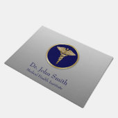 金ゴールドメディカルカドゥセウスプロフェッショナルブルー ドアマット (アングル)