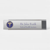 金ゴールドメディカルカドゥセスブループロフェッショナル デスクネームプレート (正面)