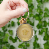 金ゴールドメドゥーサメダリオン キーホルダー (手)