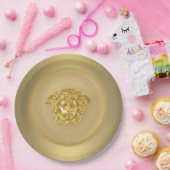 金ゴールドメドゥーサメダリオン ペーパープレート (パーティー)