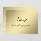 金ゴールドメニューRSVP インビテーションポストカード (正面/裏面)