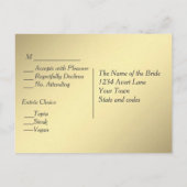 金ゴールドメニューRSVP インビテーションポストカード (裏面)