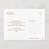 金ゴールドメリーおもしろいと明るい写モダン真 シーズンポストカード (裏面)