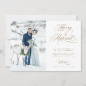 金ゴールドメリーと新結婚した規結婚のクリスマス写真 シーズンカード (正面)