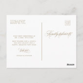 金ゴールドメリーと新結婚した規結婚のクリスマス写真 ポストカード (裏面)