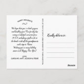 金ゴールドメリーと明るいハッピーホリデーズファミリーフォト ポストカード (裏面)