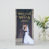 金ゴールドメリーと結婚した | 休日のフォトカード シーズンカード (スタンド正面)