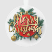 金ゴールドメリークリスマスとリース オーナメント (裏面)