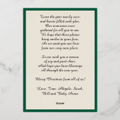 金ゴールドメリークリスマスと金ゴールドの弓、写真 箔シーズンカード (裏面)