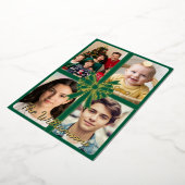 金ゴールドメリークリスマスと金ゴールドの弓、写真 箔シーズンカード (回転した状態)