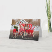 金ゴールドメリークリスマスの折り畳み写真 シーズンカード (正面)