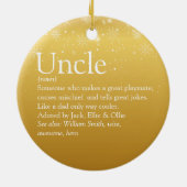 金ゴールドメリークリスマスアンクル関数定義 セラミックオーナメント (裏面)