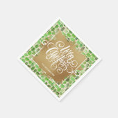 金ゴールドメリークリスマスオングリーン スタンダードカクテルナプキン (角)