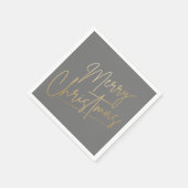 金ゴールドメリークリスマスオングレーナプキンス スタンダードカクテルナプキン (角)