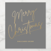 金ゴールドメリークリスマスオングレー ワインラベル (シングルラベル)