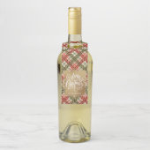 金ゴールドメリークリスマスオンプレイド ボトルネックタグ (ボトル)