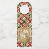 金ゴールドメリークリスマスオンプレイド ボトルネックタグ (正面)