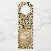 金ゴールドメリークリスマスオンレオパード ボトルネックタグ (正面)