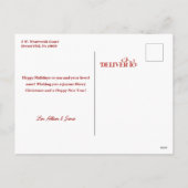 金ゴールドメリークリスマスオンレッドタータンチェック写真 シーズンポストカード (裏面)