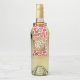 金ゴールドメリークリスマスオンレッド ボトルネックタグ