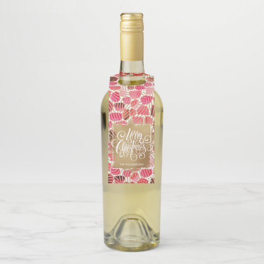 金ゴールドメリークリスマスオンレッド ボトルネックタグ (ボトル)