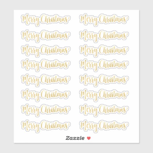 金ゴールドメリークリスマスオーダー大きいサイズまたはXLサイズのみ シール (シート)
