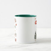 金ゴールドメリークリスマスグリーティングコージーウィンターコラージュ マグカップ (中央)